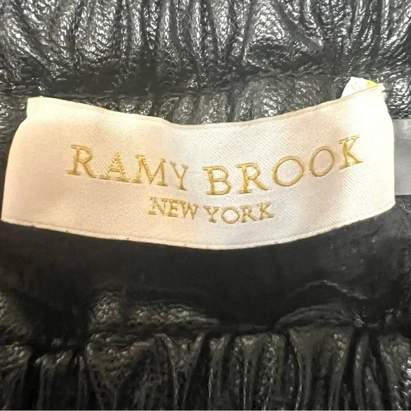 Ramy Brooke New York Samson Black Faux Leather High Rise Jogger Pants Womens Med - Picture 14 of 14